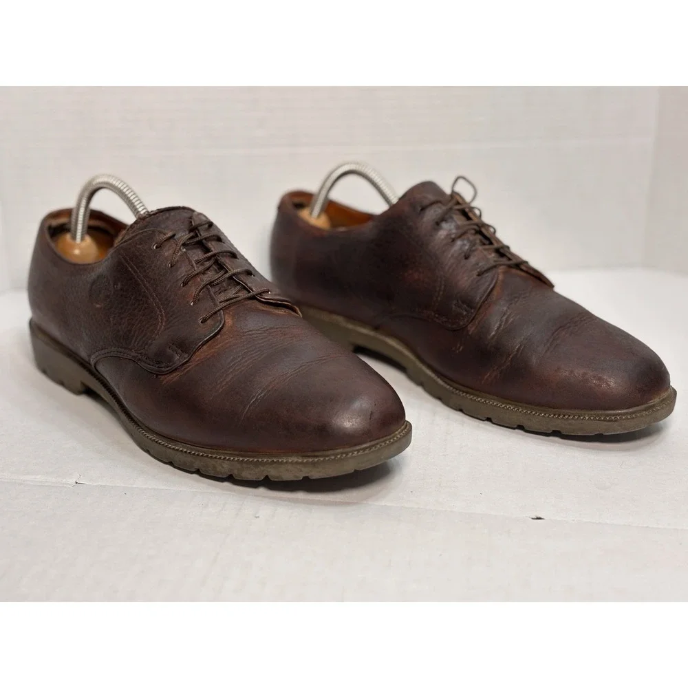 Timberland Earthkeepers 96080 Plain Toe Oxford Brown Leather Shoes Mens 8.5‎